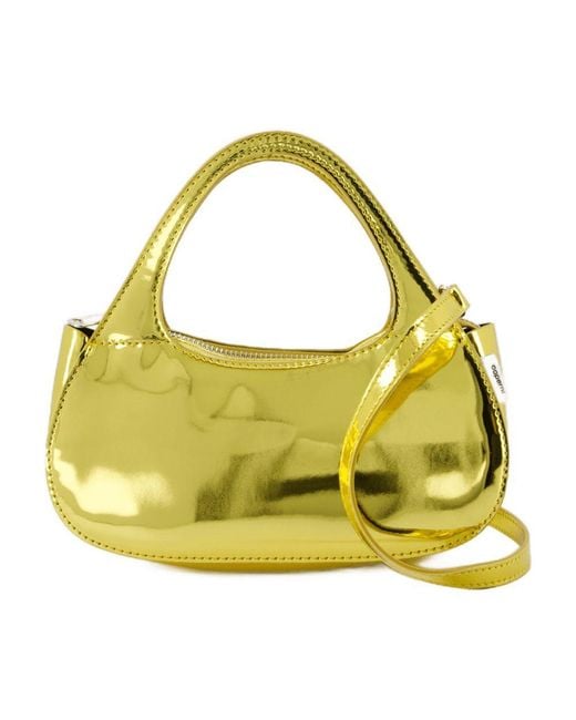 Coperni Yellow Metallic Micro Baguette Swipe Bag