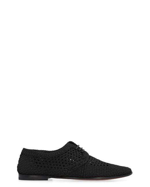 Dolce & Gabbana Black Derby Lace-Up Shoes for men