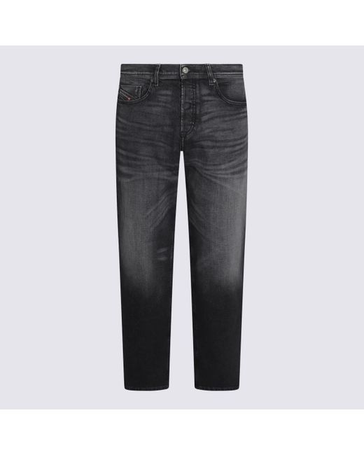 DIESEL Gray Cotton Denim Jeans for men