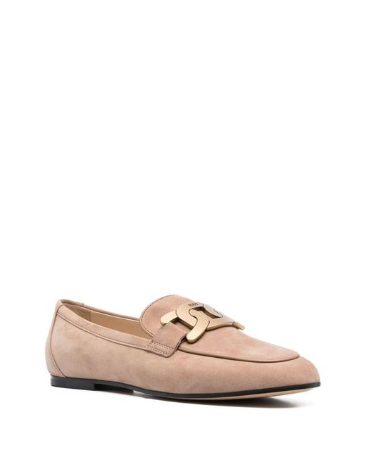 Tod's Pink Kate Suede Loafer Shoes
