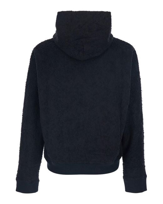 JORDANLUCA Blue Hoodie With Fixed Hood And Print On The Front for men