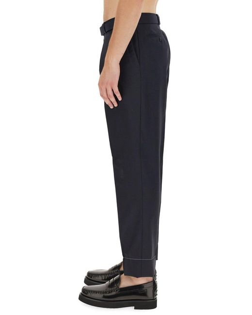 Brioni Blue Classic Regular Fit Pants for men