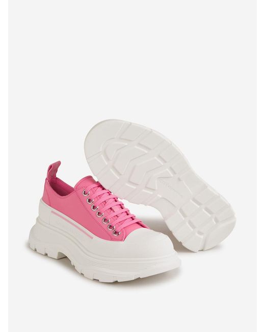 Alexander McQueen Pink Smooth Leather Sneakers