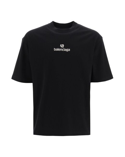 Balenciaga Cotton T-shirt Sponsor Logo Embroidery in Black for Men - Lyst