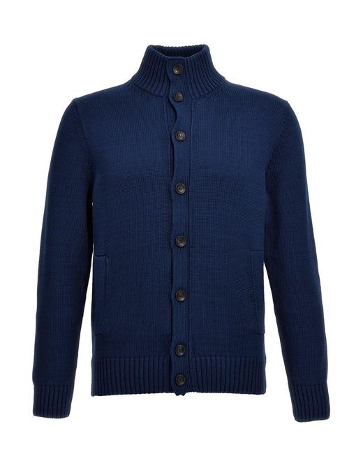 Zanone Blue 'chioto' Cardigan for men