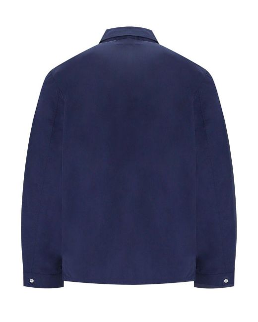 Woolrich Blue Crinkle Shirt-Style Jacket for men