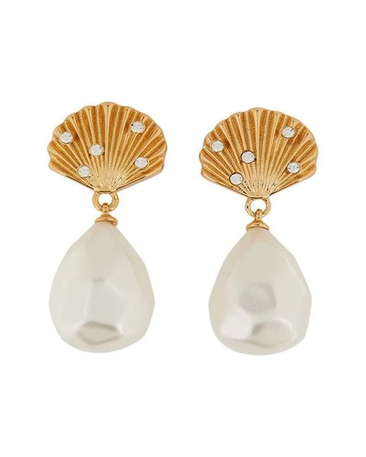 Self-Portrait Metallic Shell Earrings