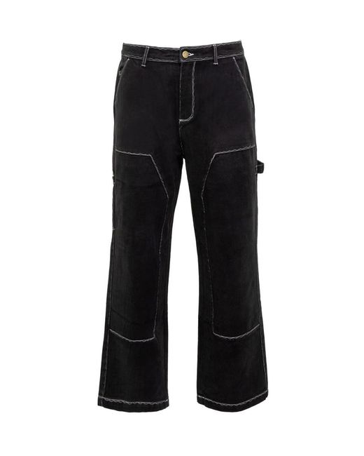 Kidsuper Black Work Stitched Trousers for men