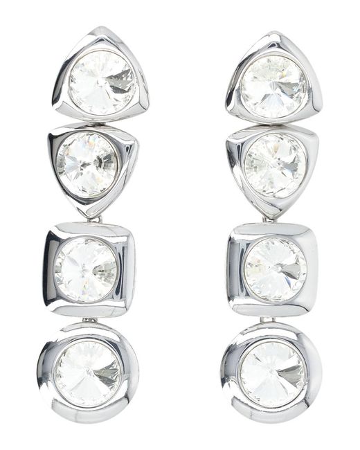 Area White Crystal Drop Earrings