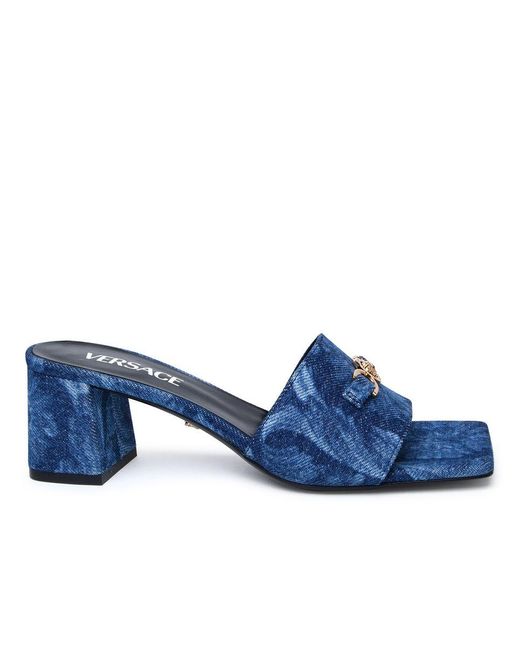 Versace Blue Denim Slippers