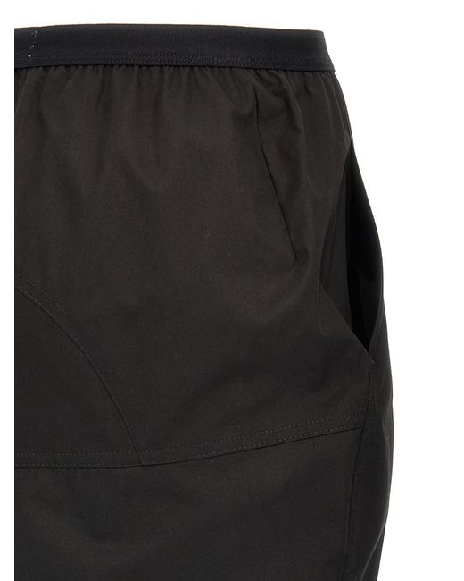 Rick Owens Black Soft Cotton Long Skirt With Back Split