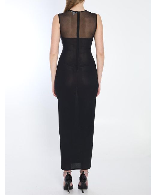 Alaïa Black Knit Molded Midi Dress
