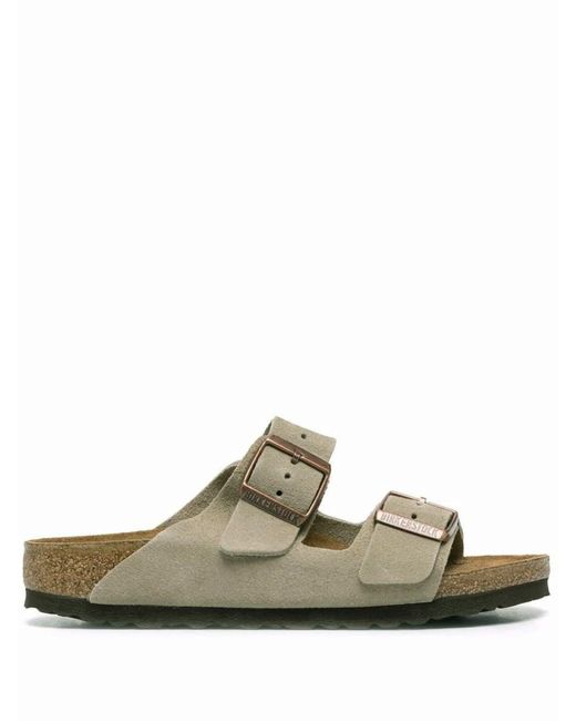 Birkenstock Green Arizona Sfb Taupe, Suede Leather Shoes