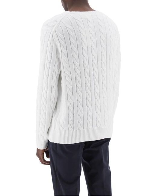 Polo Ralph Lauren White Cotton-Knit Sweater for men
