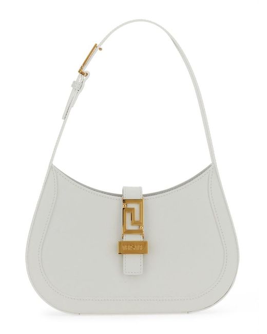 Versace White Small Hobo Bag "greca Goddess"
