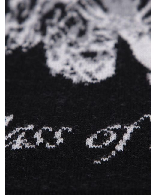 Off-White c/o Virgil Abloh Black Off- And Virgin Wool Va Knitted Scarf for men