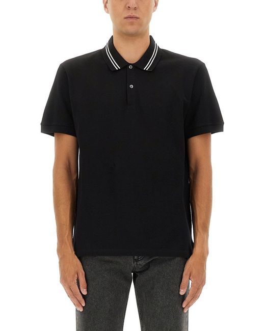 Alexander McQueen Black Polo Shirt With Logo On The Collar for men