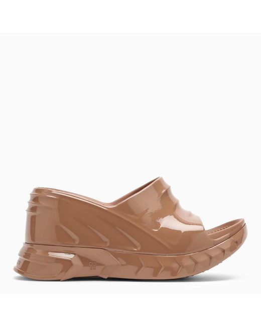 Givenchy Brown Marshmallow Rubber Wedge Sandals