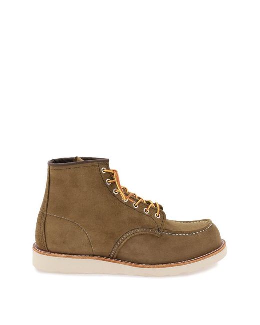 Red Wing Brown Classic Moc Ankle Boots for men