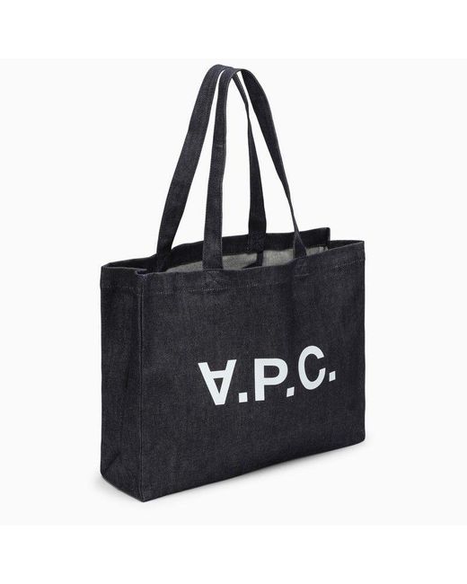 A.P.C. Black Denim Daniela Shopping Bag