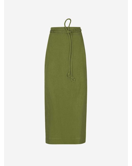ANDRES OTALORA Green Mar De Ti Maxi Skirt