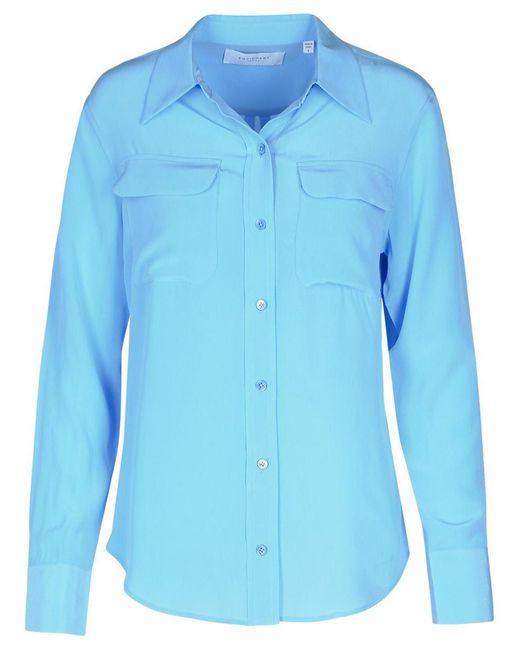 Equipment Blue Light Silk Shirt
