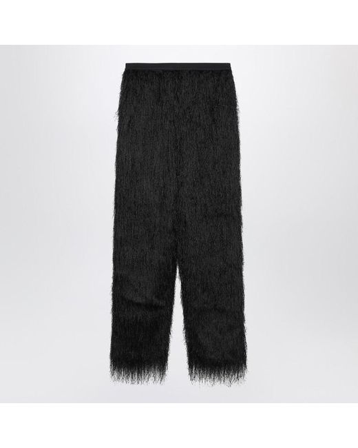 Loulou de Saison Black Reed Fringed Trousers