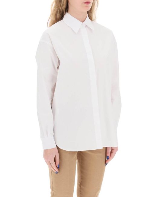 Pinko White Cotton Popeline Shirt