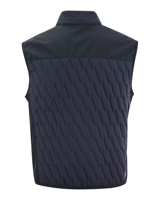 Colmar Blue Quilted Waistcoat With Softshell Inserts for men