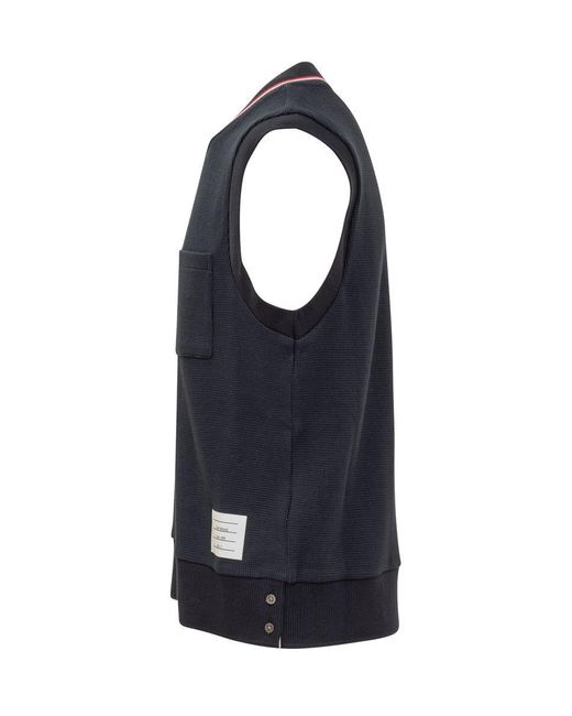 Thom Browne Blue Rwb Striped Vest for men