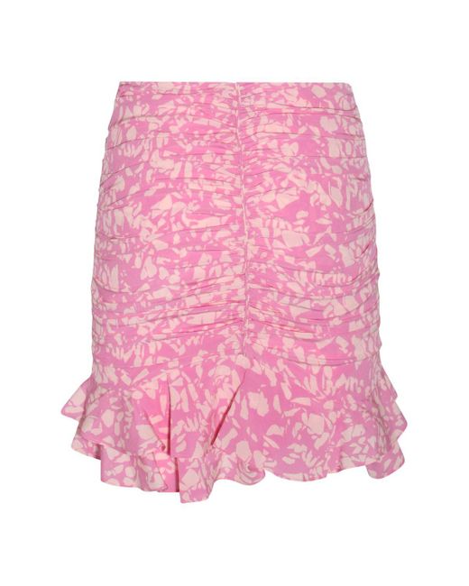 Isabel Marant Pink And White Silk Blend Skirt