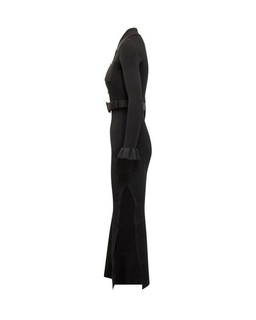 Self-Portrait Black Long Knitted Dress