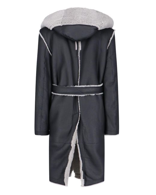 Rick Owens Gray Porterville Hooded Coat for men