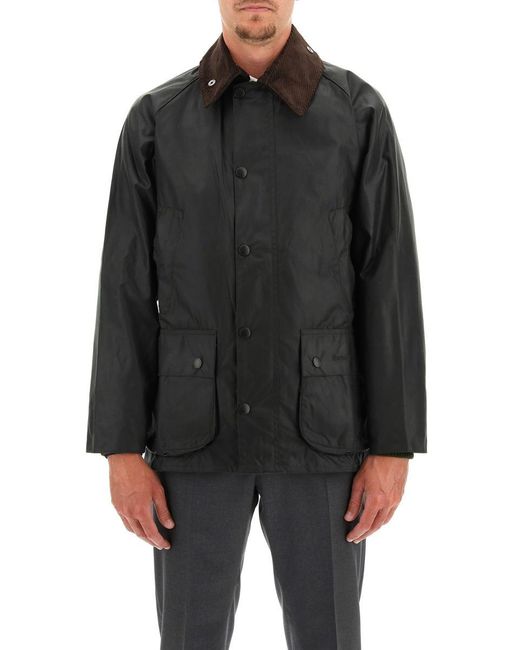 Barbour Black Classic Bedal Jacket In Waxed Cotton for men