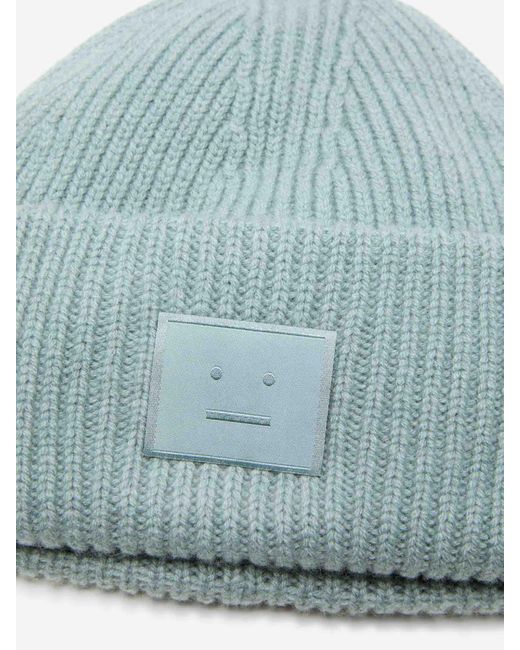 Acne Blue Wool Knit Hat for men