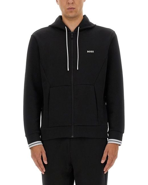 Boss Black Zipper Hoodie for men