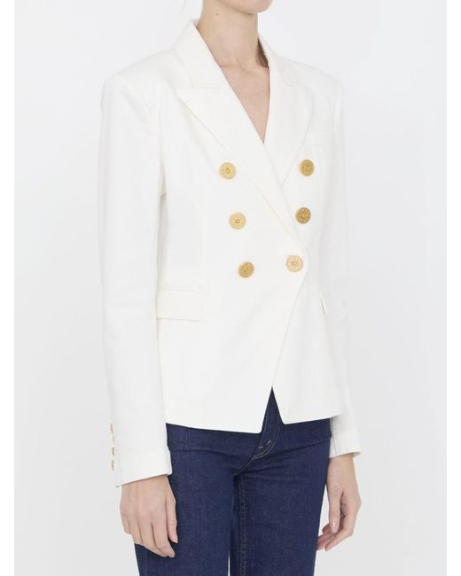Balmain White Denim Jacket