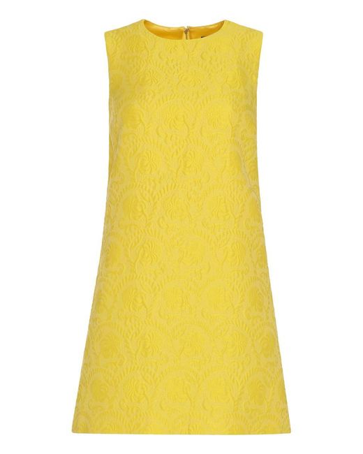 Dolce & Gabbana Yellow Jaquard Mini Dress
