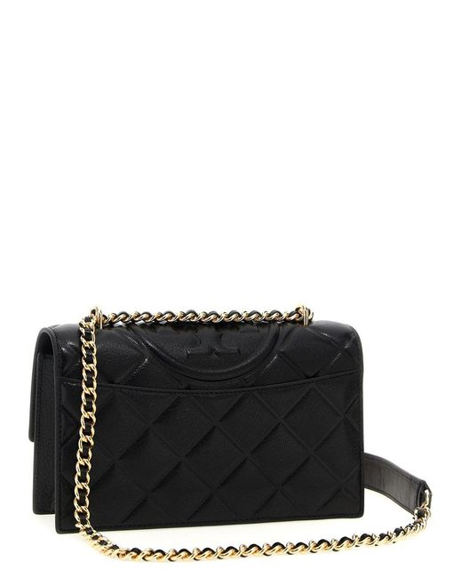 Tory Burch Black 'Fleming Convertibile' Small Shoulder Bag