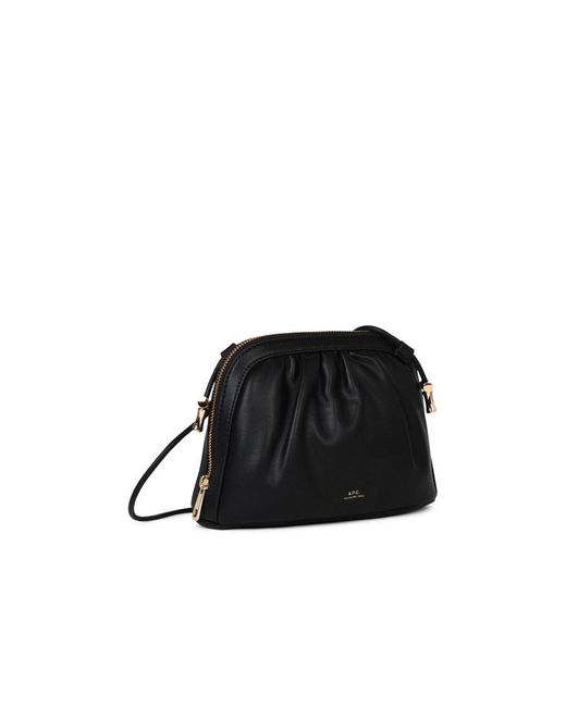 A.P.C. Black Small 'Ninon' Eco-Leather Crossbody Bag