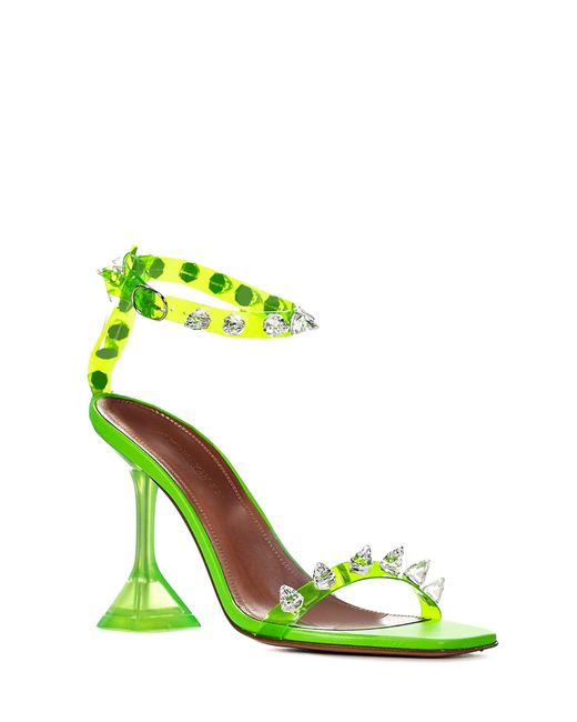 AMINA MUADDI Leather Sandals Green - Lyst
