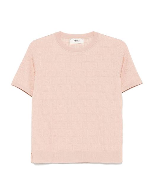 Fendi Pink T-Shirts And Polos