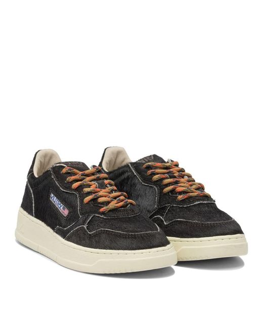 Autry Black "Medalist Low" Sneakers