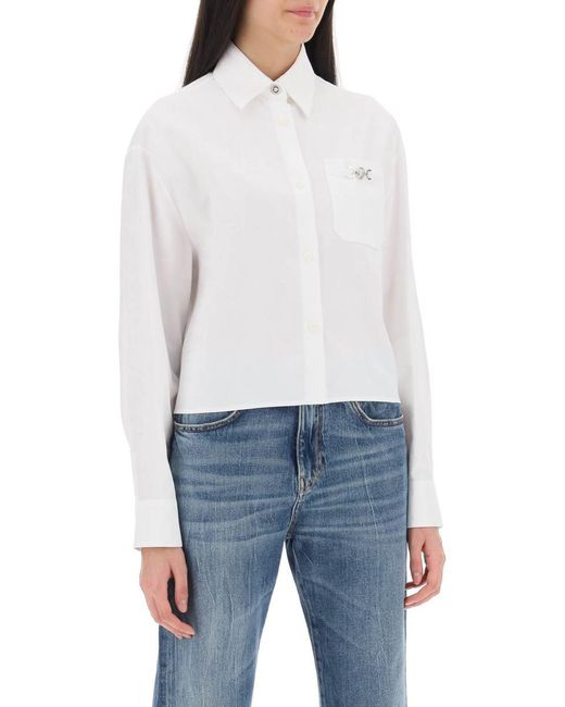 Versace White Barocco Cropped Shirt