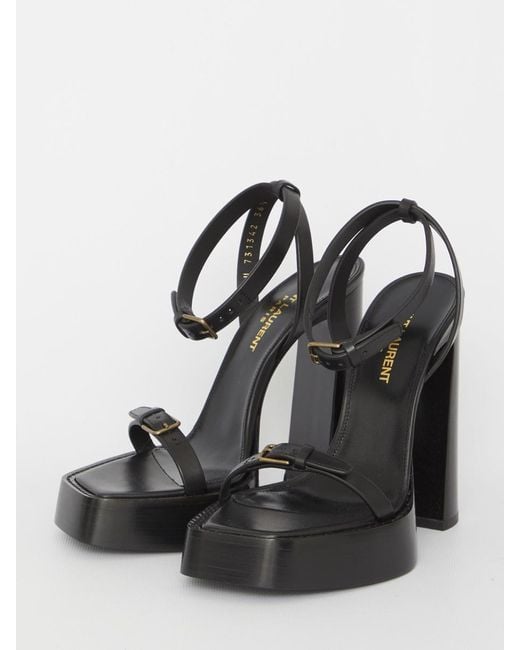 Saint Laurent White Platz Platform Sandals