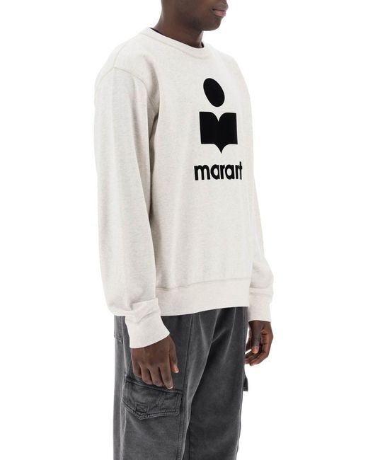 Isabel Marant White Mikoy Flocked Logo Sweatshirt for men