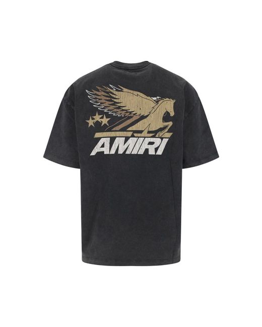 Amiri Black T-Shirt With Vintage Effect for men