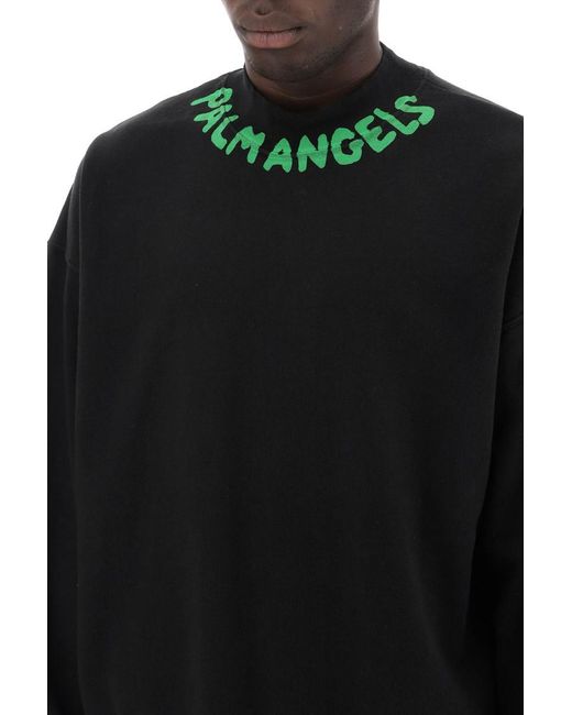 Palm Angels Black Sweatshirt With for men