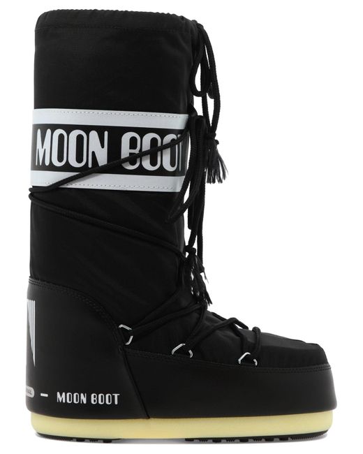 Moon Boot Synthetic "nylon" Afterski Boots in Black Lyst