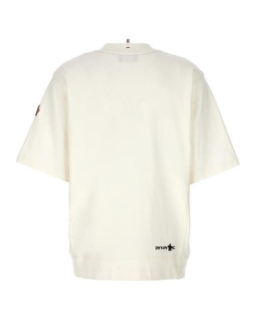 3 MONCLER GRENOBLE White Logo Print T-Shirt